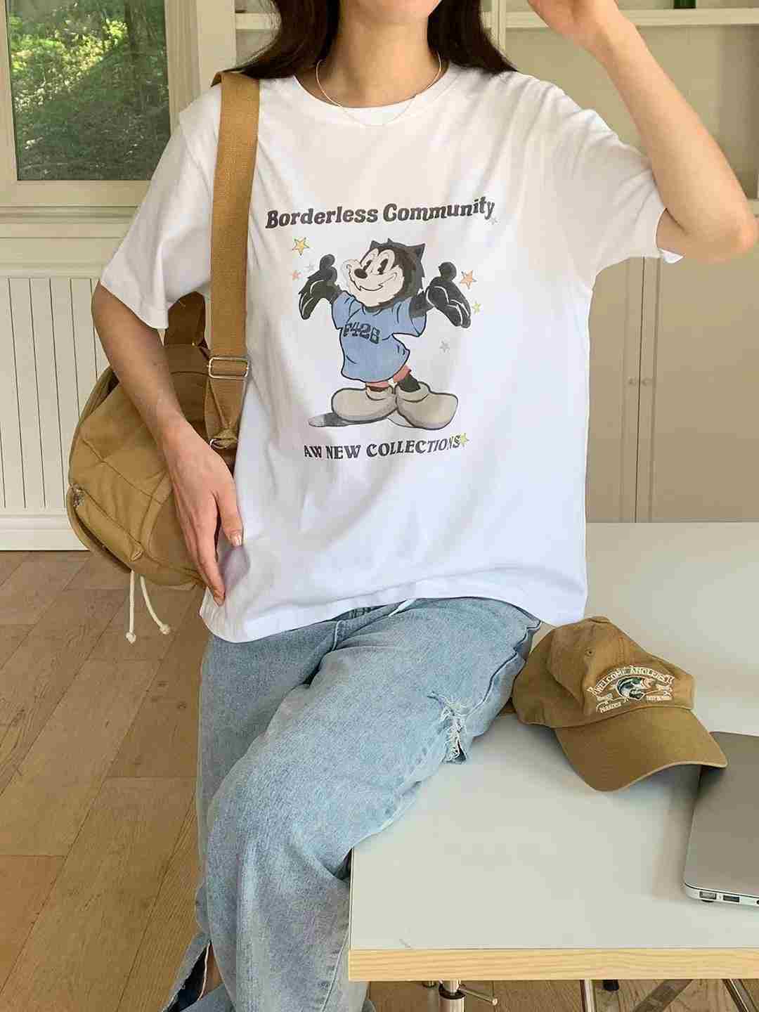 FIRST MOON韓國直郵㊣女裝新款推薦職業25春夏休閑真品T恤FIRST MOONT恤