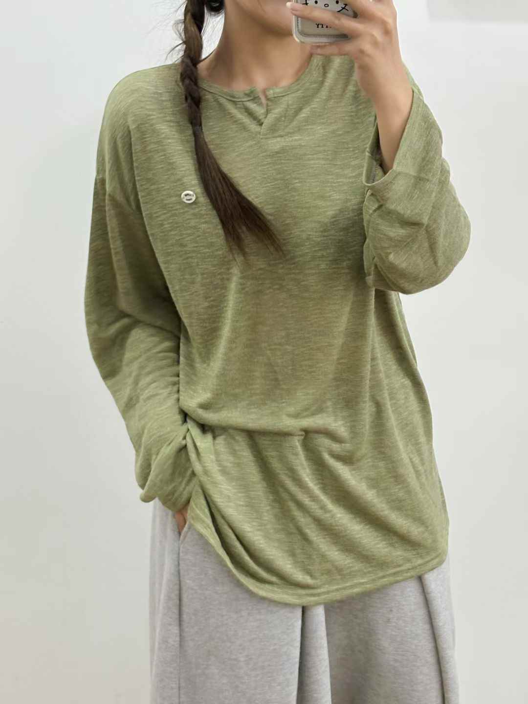 끌 벅지韓國直郵㊣女裝新品時尚25春夏職業真品休閑長袖T恤Pull Buck長袖T恤