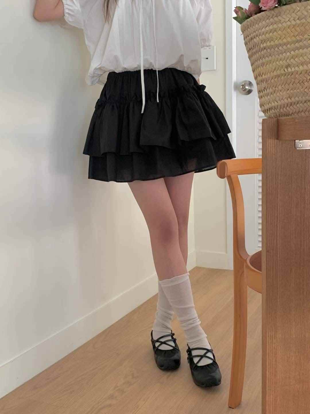 CHERRY YA韓國代購㊣女裝新品時尚真品人氣推薦熱賣休閑短裙CHERRY YA短裙