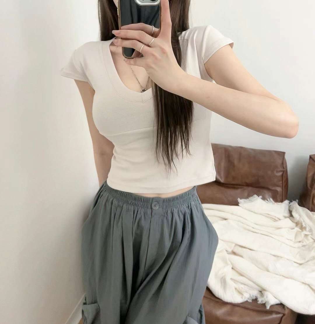 MY YOUNG東大門㊣實拍女裝新品熱賣25春夏職業時尚休閑T恤OUNCET恤
