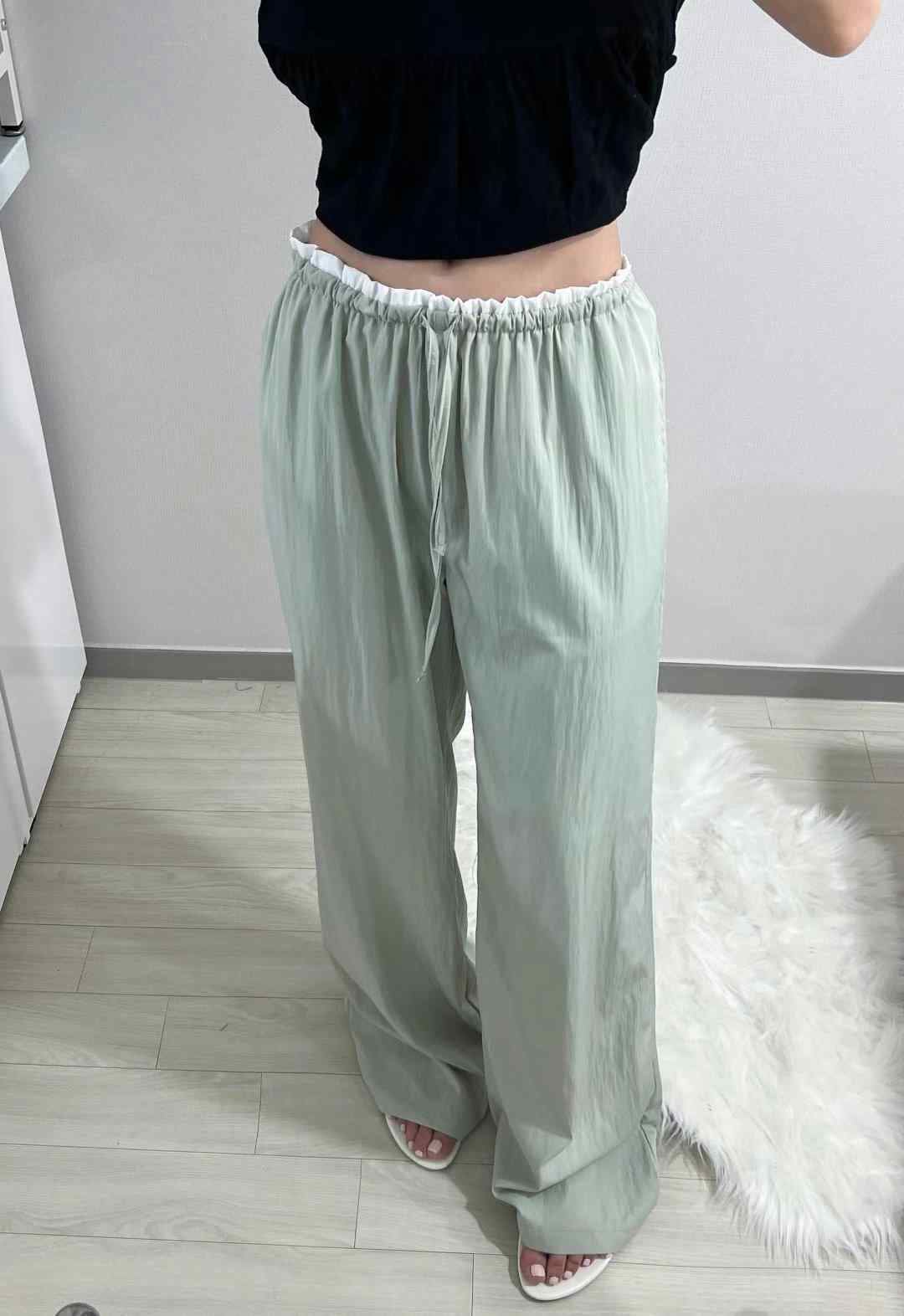 MY YOUNG東大門㊣實拍女裝新品25春夏休閑人氣時尚休閑褲尼龍OUNCE休閑褲