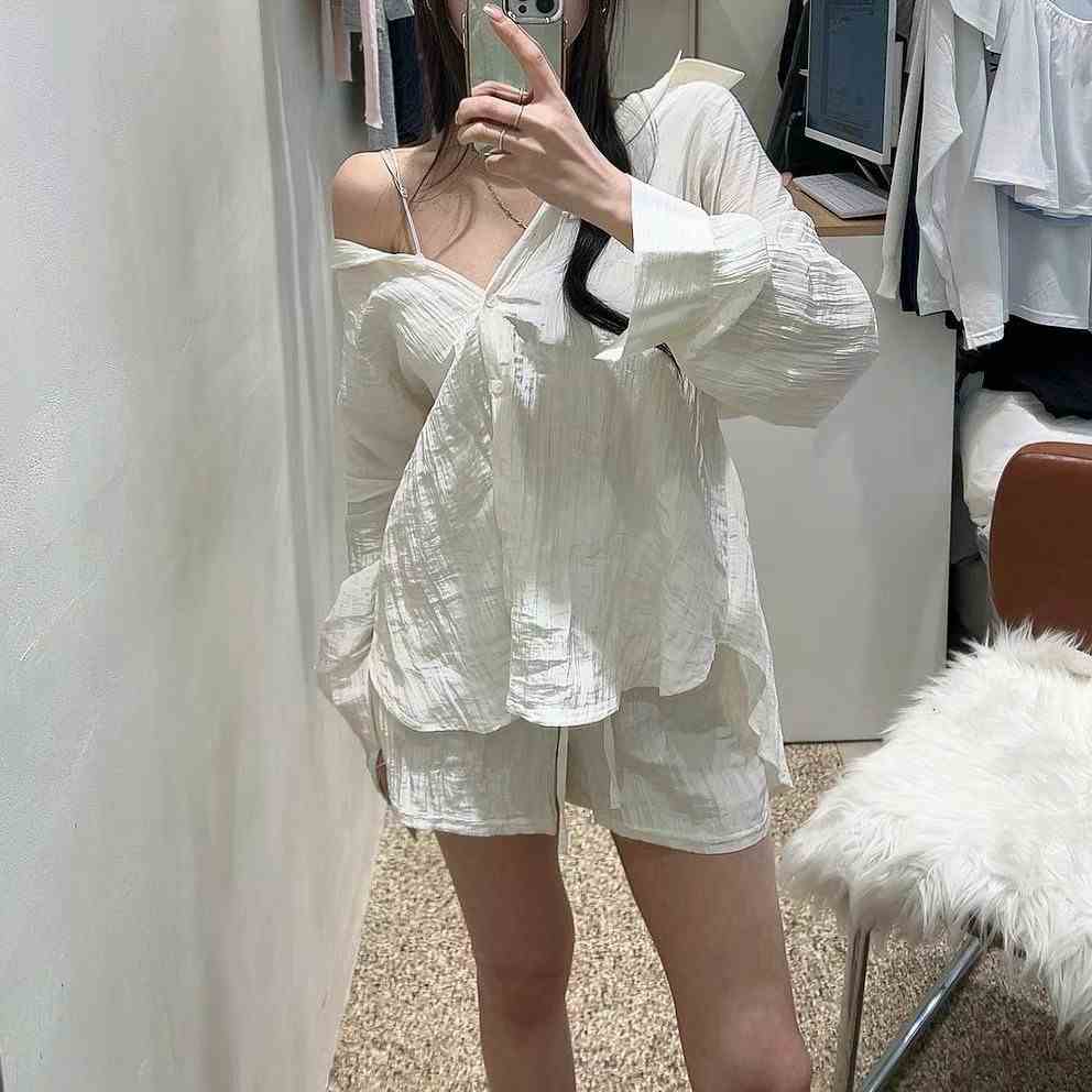 MY YOUNG東大門㊣直郵女裝新品時尚休閑推薦真品襯衫蕾絲衫OUNCE襯衫/蕾絲衫