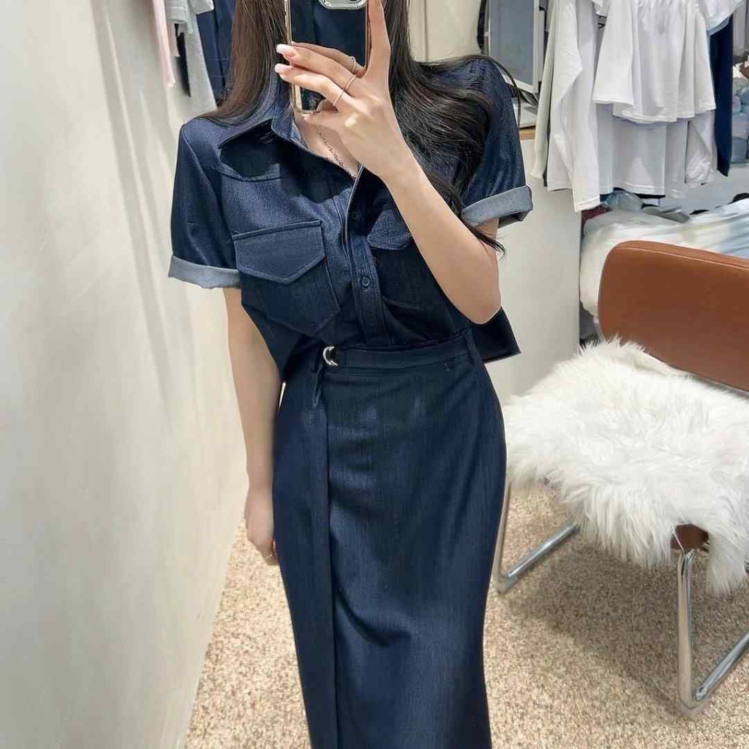 MY YOUNG韓國直郵㊣女士新款休閑職業推薦襯衫蕾絲衫兩個口袋OUNCE襯衫/蕾絲衫