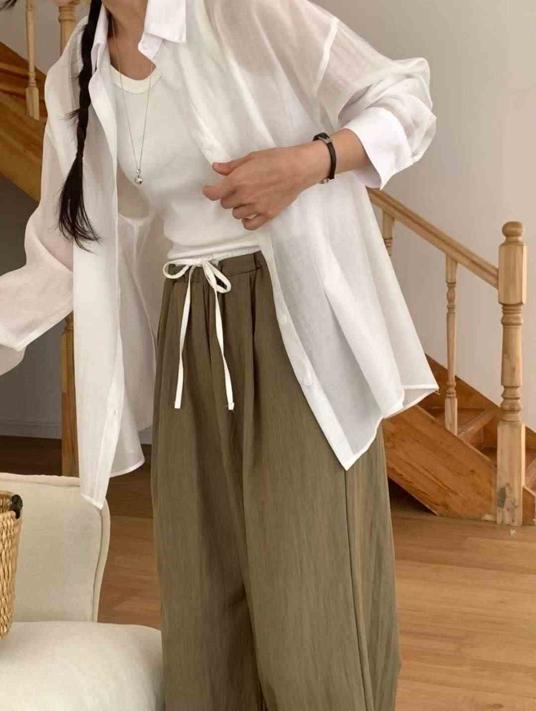 NEAR DEAR韓國代購㊣女士新款25春夏職業推薦熱賣襯衫蕾絲衫NEAR DEAR襯衫/蕾絲衫