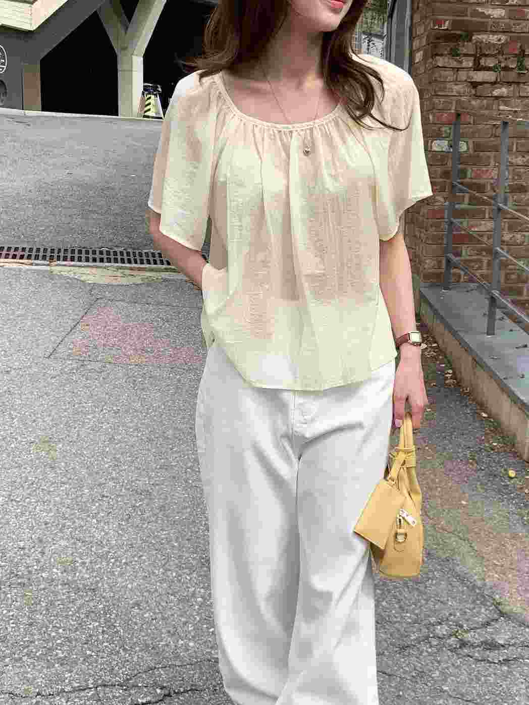T.BLOSSOM韓國代購㊣女裝新品熱賣真品推薦25春夏襯衫蕾絲衫T.BLOSSOM襯衫/蕾絲衫