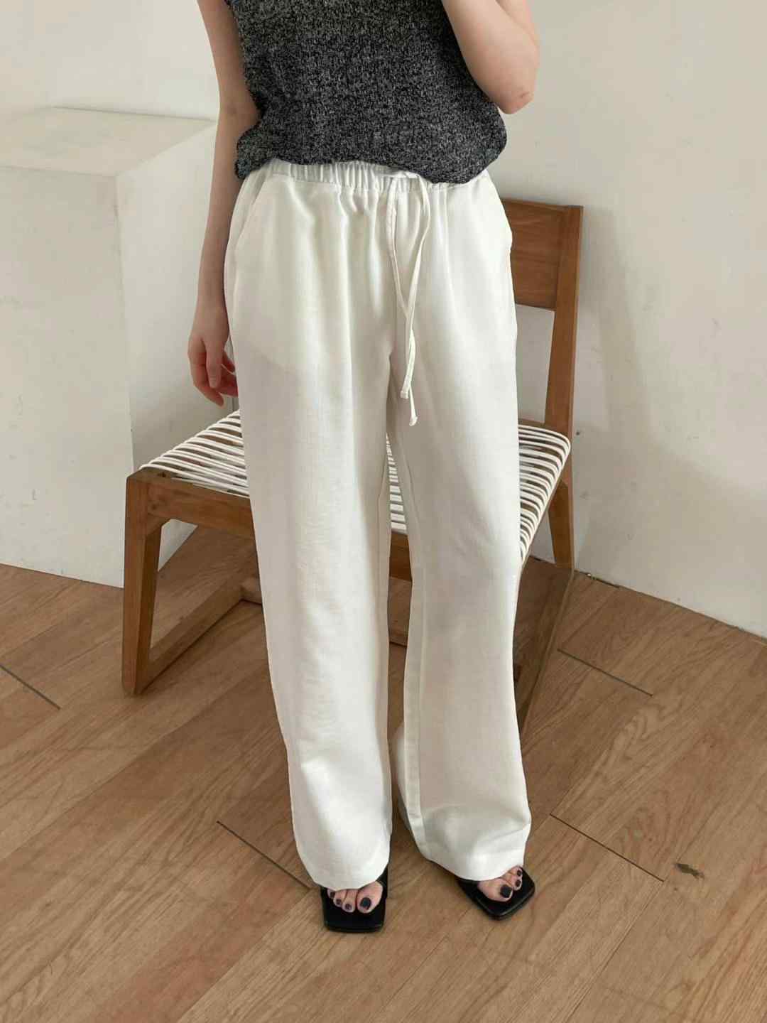 L.REWIND東大門㊣實拍女士新品時尚職業人氣25春夏休閑褲口袋L.REWIND休閑褲