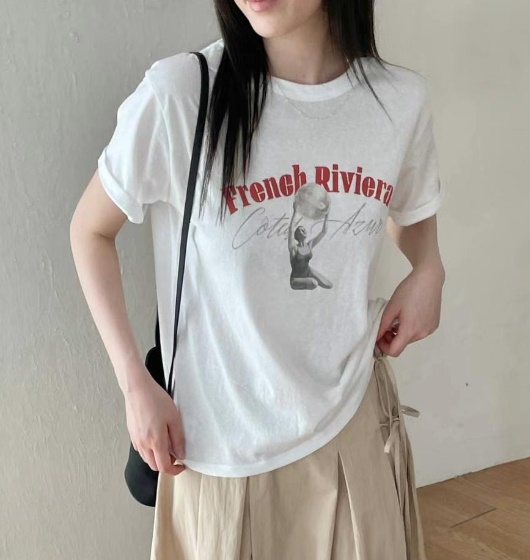 L.REWIND韓國直郵㊣女士新品25春夏推薦真品人氣職業熱賣T恤L.REWINDT恤