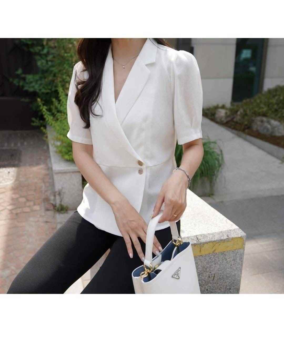 OLIVIA韓國直郵㊣女裝新品25春夏人氣職業時尚休閑襯衫蕾絲衫OLIVIA襯衫/蕾絲衫
