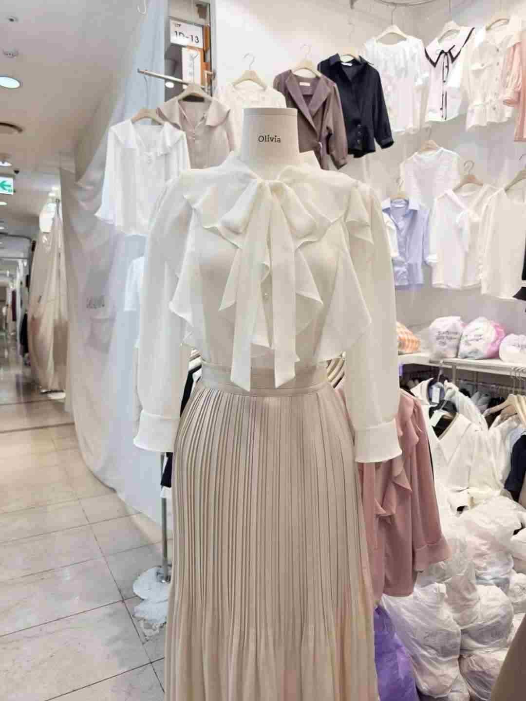 OLIVIA東大門㊣代購女士新款真品職業休閑25春夏襯衫蕾絲衫OLIVIA襯衫/蕾絲衫