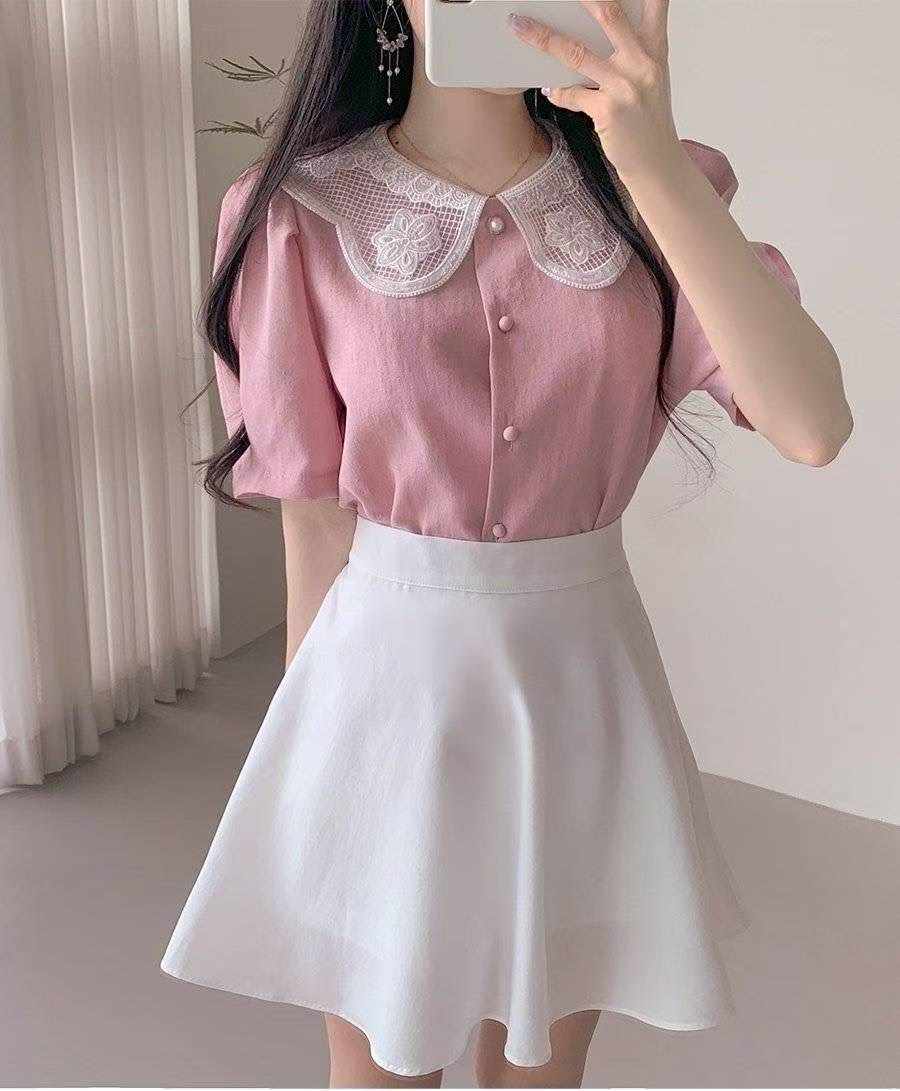 OLIVIA東大門㊣代購女裝新款25春夏時尚職業推薦襯衫蕾絲衫OLIVIA襯衫/蕾絲衫