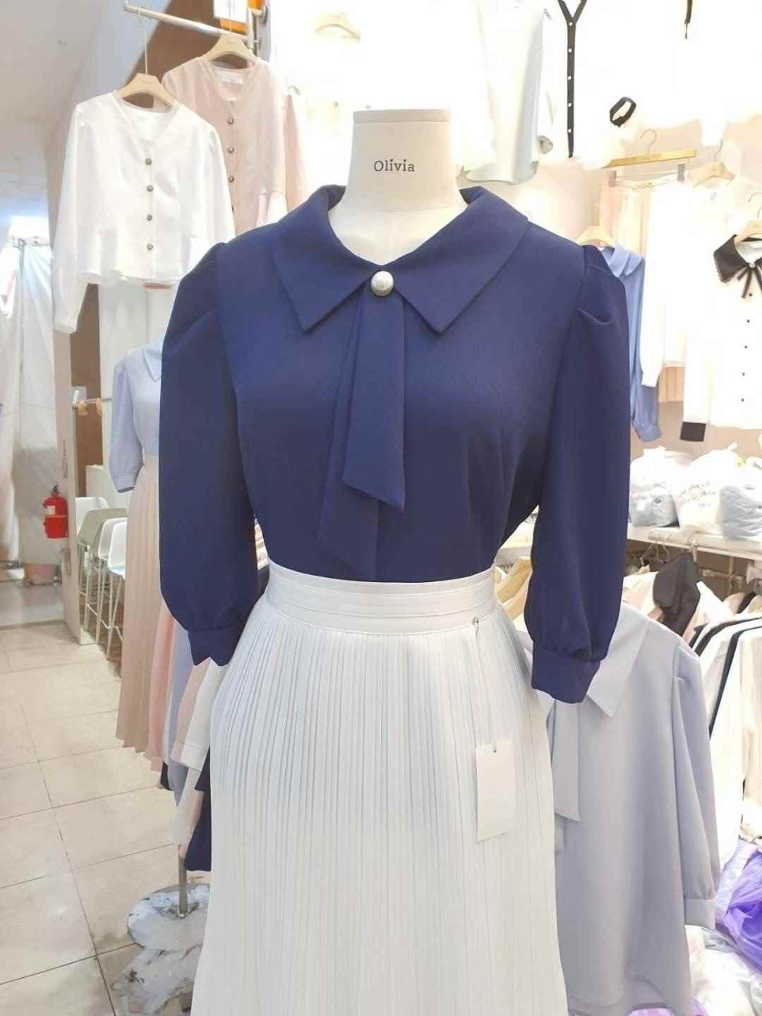OLIVIA東大門㊣直郵女士新品推薦職業時尚25春夏襯衫蕾絲衫OLIVIA襯衫/蕾絲衫