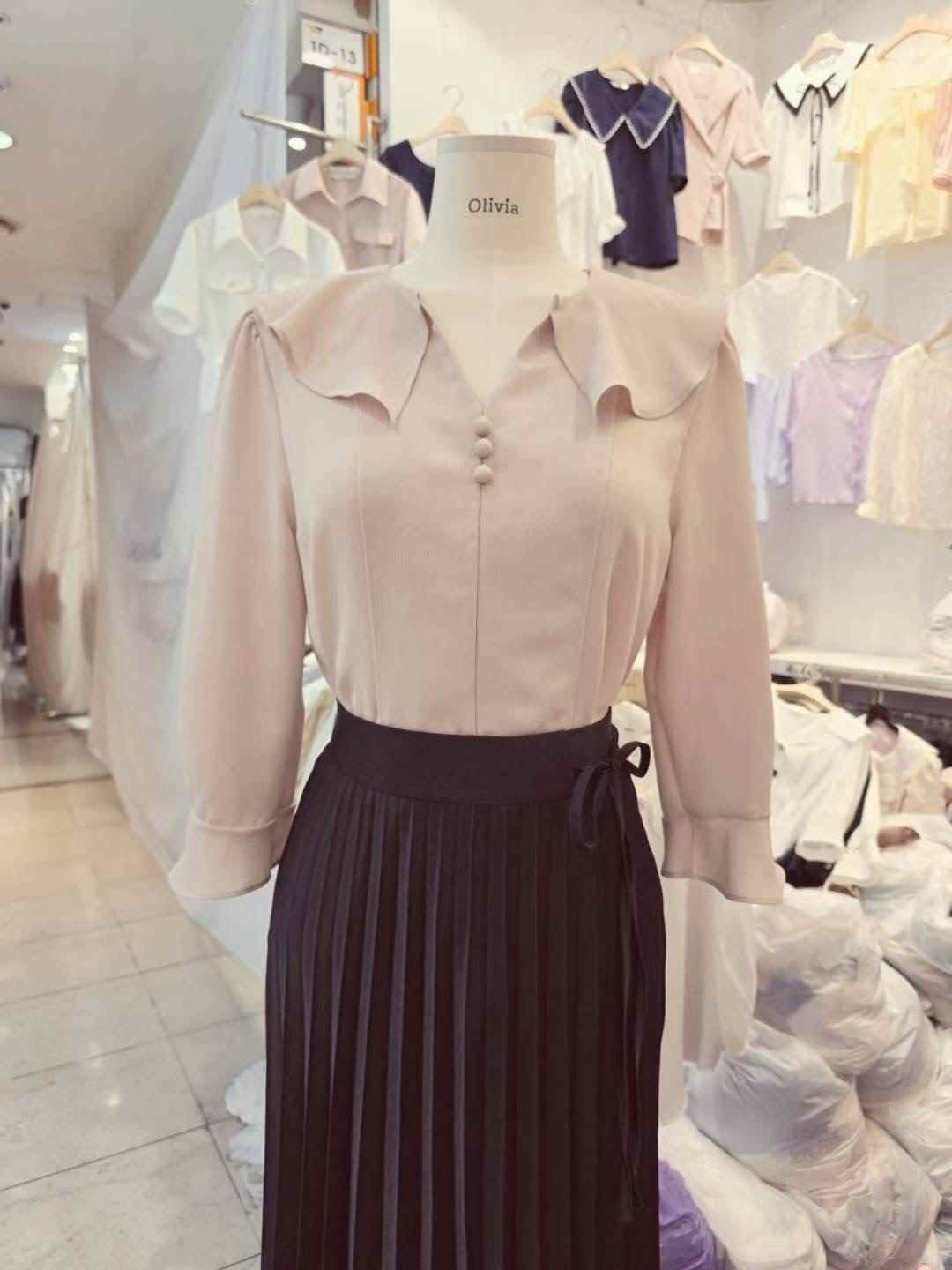 OLIVIA韓國代購㊣女士新款休閑真品時尚人氣職業襯衫蕾絲衫OLIVIA襯衫/蕾絲衫