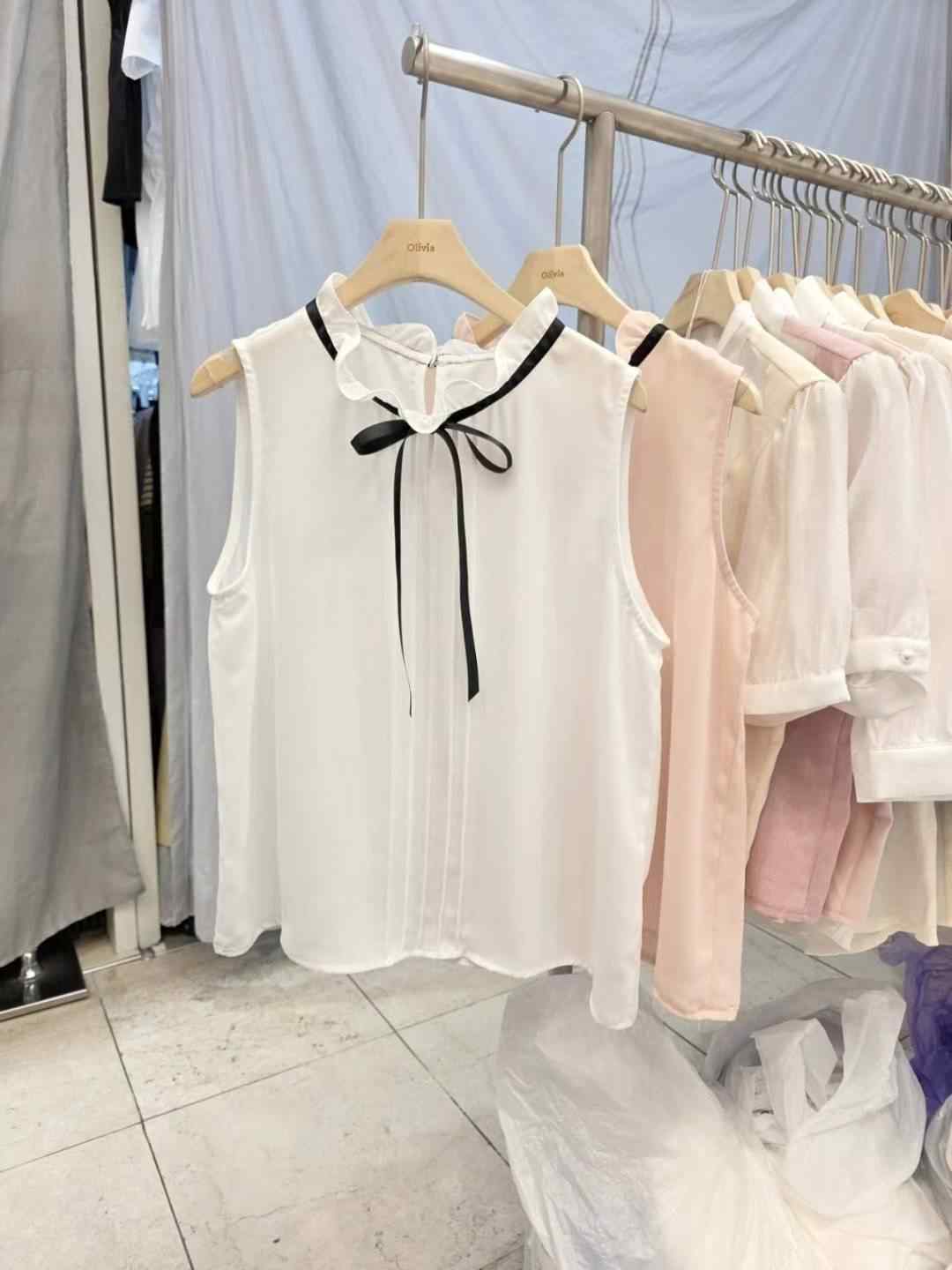 OLIVIA韓國代購㊣女士新品人氣職業推薦真品休閑襯衫蕾絲衫OLIVIA襯衫/蕾絲衫