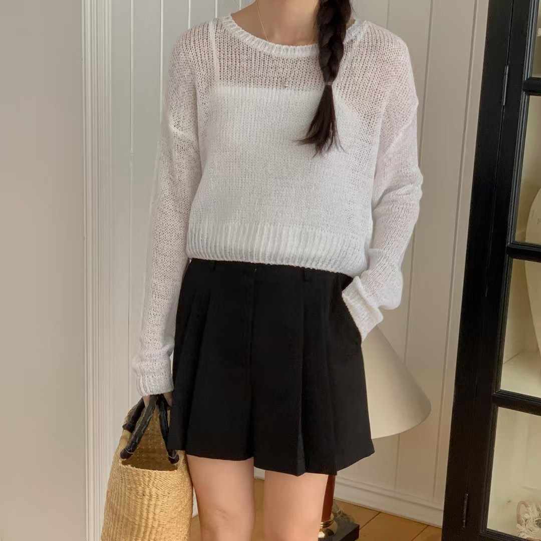 BREEZE-OT東大門㊣實拍女士新品休閑推薦職業針織衫短款針織BREEZE-OT針織衫