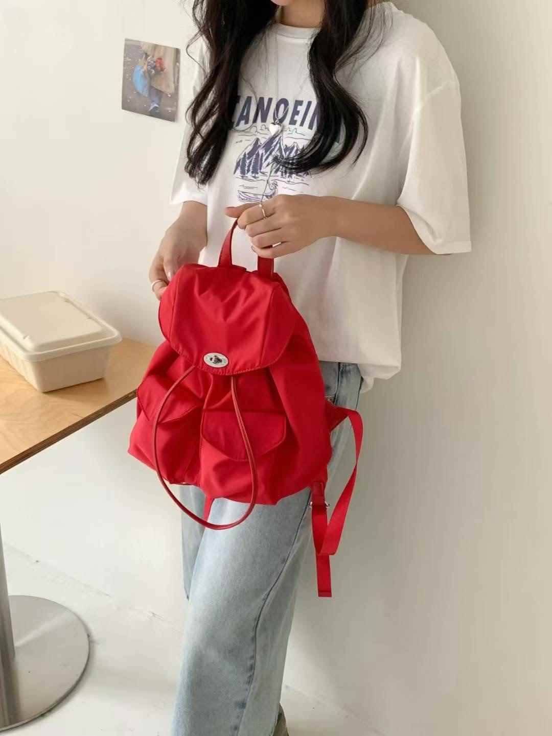 ORANGE-오렌지-OT韓國直郵㊣女裝新品休閑熱賣雙肩背包口袋ORANGE雙肩背包