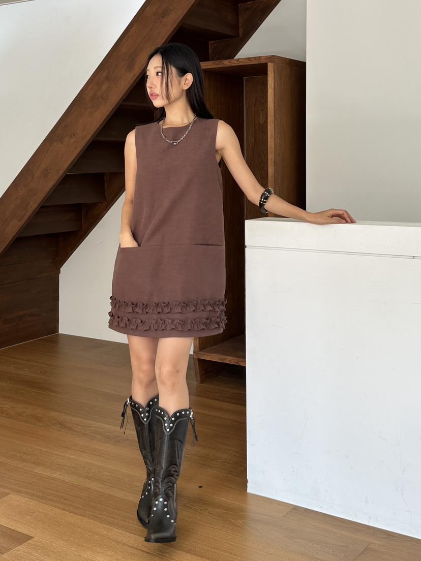 I MFACT東大門㊣代購女士新品休閑熱賣25秋夏人氣連衣裙麂皮I MFACT連衣裙