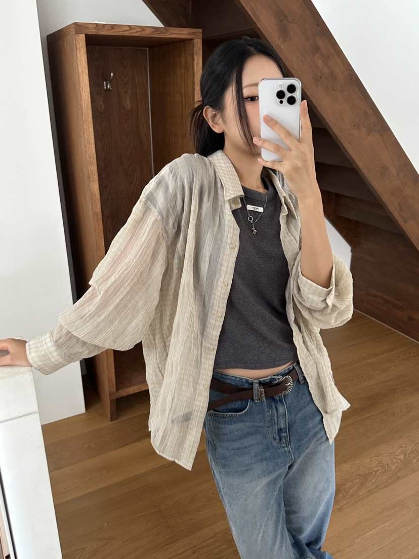 I MFACT東大門㊣代購女裝新款時尚熱賣職業襯衫蕾絲衫透視I MFACT襯衫/蕾絲衫