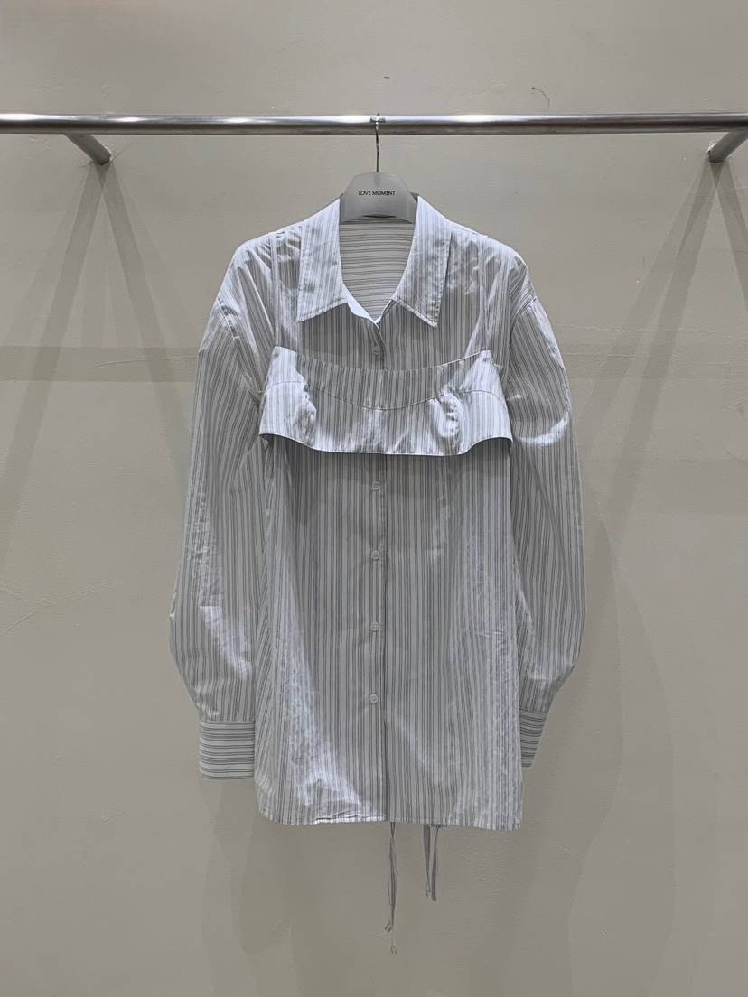 LOVE MOMENT東大門㊣實拍女士新品職業25秋夏襯衫蕾絲衫緊身VEGETABLE襯衫/蕾絲衫