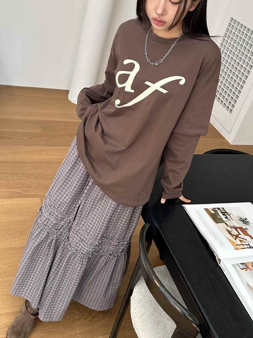 I MFACT韓國代購㊣女裝新品熱賣職業25秋夏真品休閑長袖T恤I MFACT長袖T恤