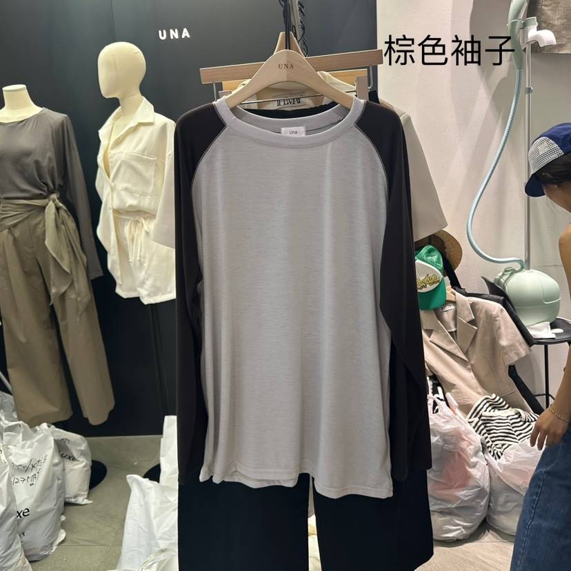 UNA/THE MAY東大門㊣實拍女裝新品人氣真品25秋夏長袖T恤THEMAY/UNA長袖T恤
