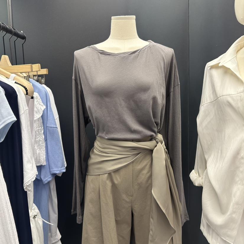 UNA/THE MAY東大門㊣直郵女士新品職業25秋夏熱賣長袖T恤THEMAY/UNA長袖T恤