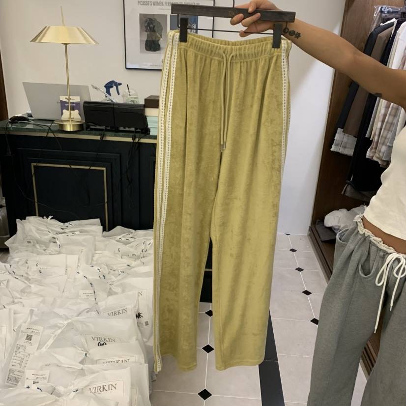 VIRKIN東大門㊣代購女裝新品休閑人氣時尚職業真品休閑褲蕾絲VIRKIN休閑褲