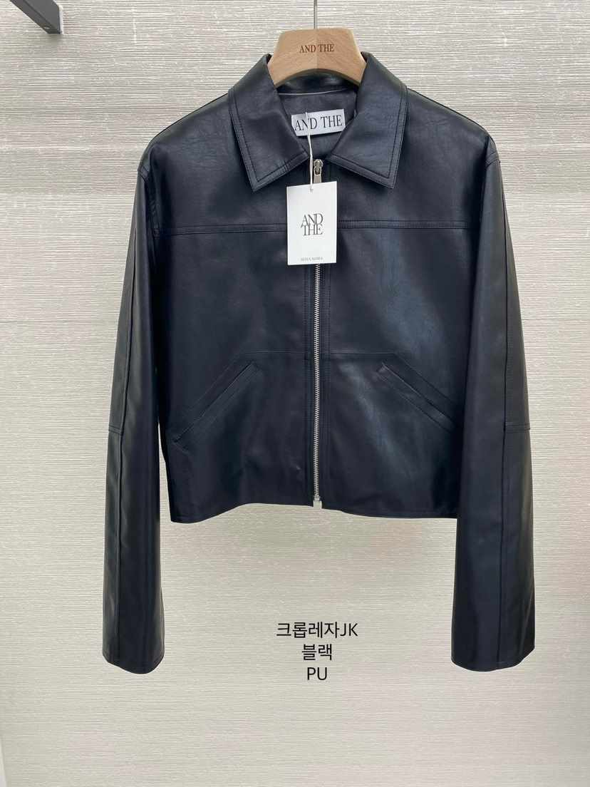 AND THE東大門㊣代購女士新品25秋夏人氣休閑熱賣夾克皮革AND THE夾克