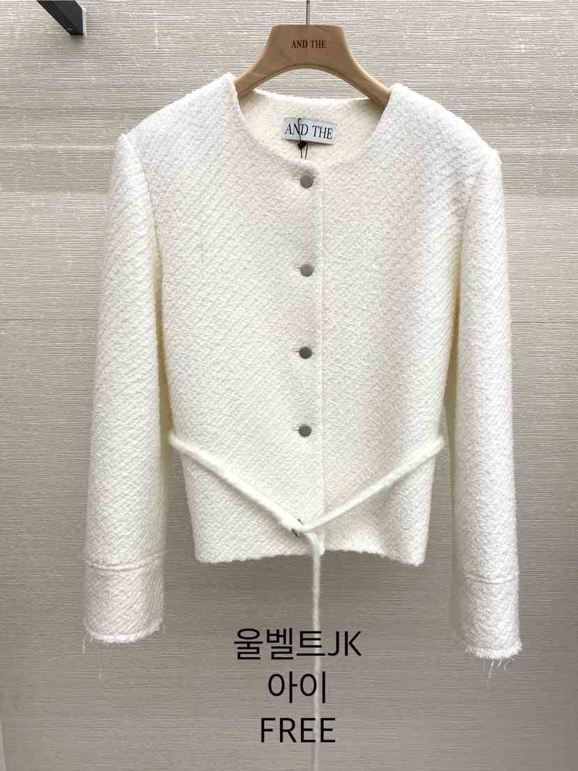 AND THE韓國代購㊣女裝新品25秋夏職業人氣夾克含腰帶羊毛AND THE夾克