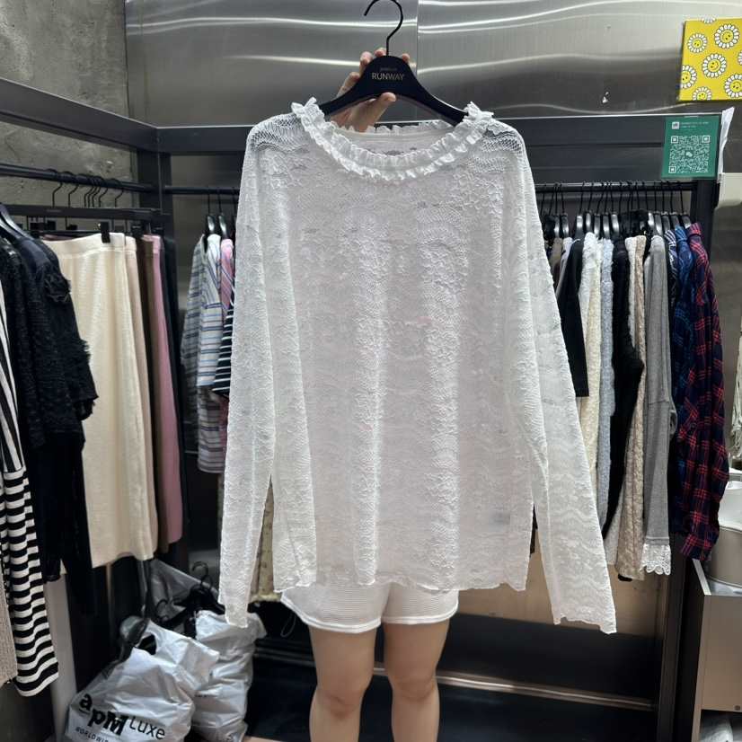 RUNWAY-런웨이韓國代購㊣女士新品時尚真品人氣襯衫蕾絲衫RUNWAY襯衫/蕾絲衫
