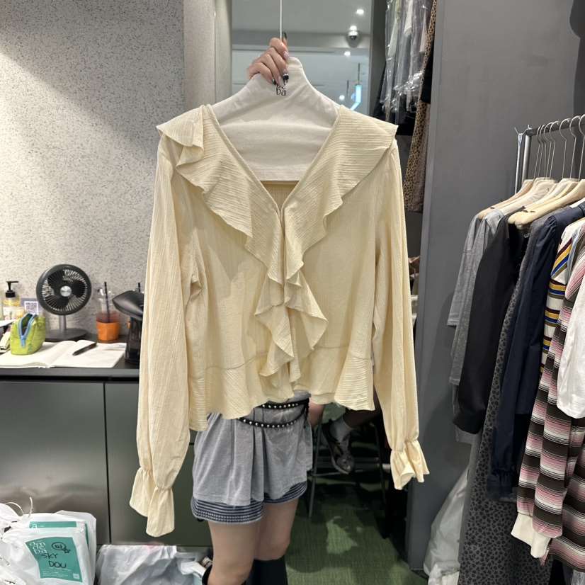 AMOEBA東大門㊣直郵女裝新款人氣熱賣職業推薦時尚襯衫蕾絲衫AMOEBA襯衫/蕾絲衫