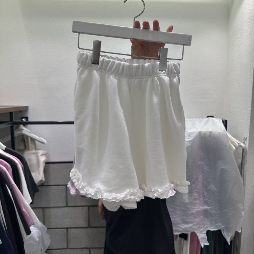 EVE東大門㊣實拍女裝新款25秋夏推薦人氣真品短褲荷葉邊棉質EVE短褲