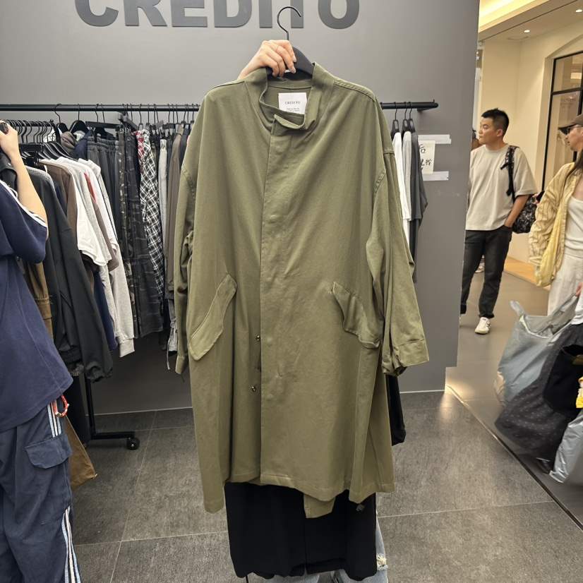 CREDITO東大門㊣代購女士新款人氣休閑時尚熱賣真品長款風衣But ton/BOUTIQUE SEOUL長款風衣