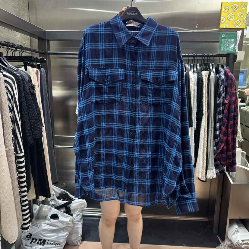 RUNWAY-런웨이東大門㊣實拍女裝新品人氣真品襯衫蕾絲衫格紋RUNWAY襯衫/蕾絲衫