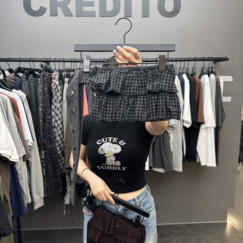 CREDITO東大門㊣代購女士新品真品休閑熱賣推薦時尚25秋夏短裙But ton/BOUTIQUE SEOUL短裙