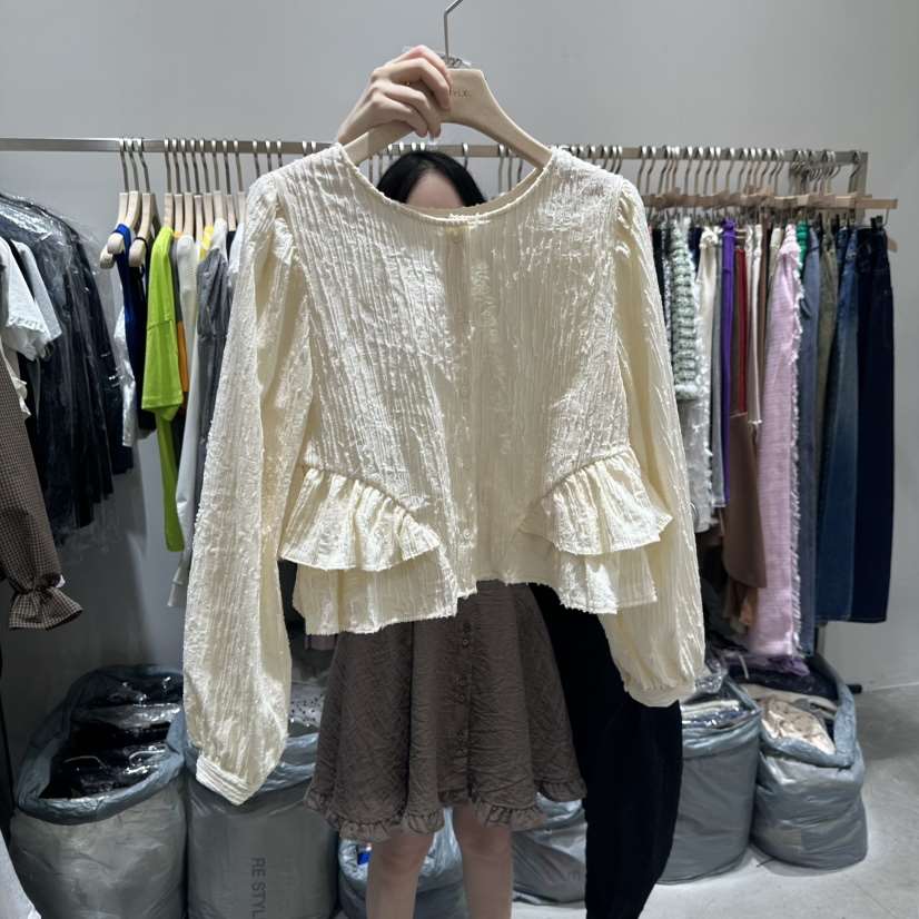 RE STYLE-Q東大門㊣直郵女裝新款真品時尚熱賣襯衫蕾絲衫RE STYLE襯衫/蕾絲衫