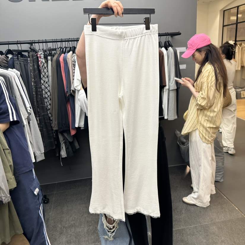CREDITO韓國直郵㊣女士新品職業人氣推薦熱賣時尚休閑褲荷葉邊But ton/BOUTIQUE SEOUL休閑褲