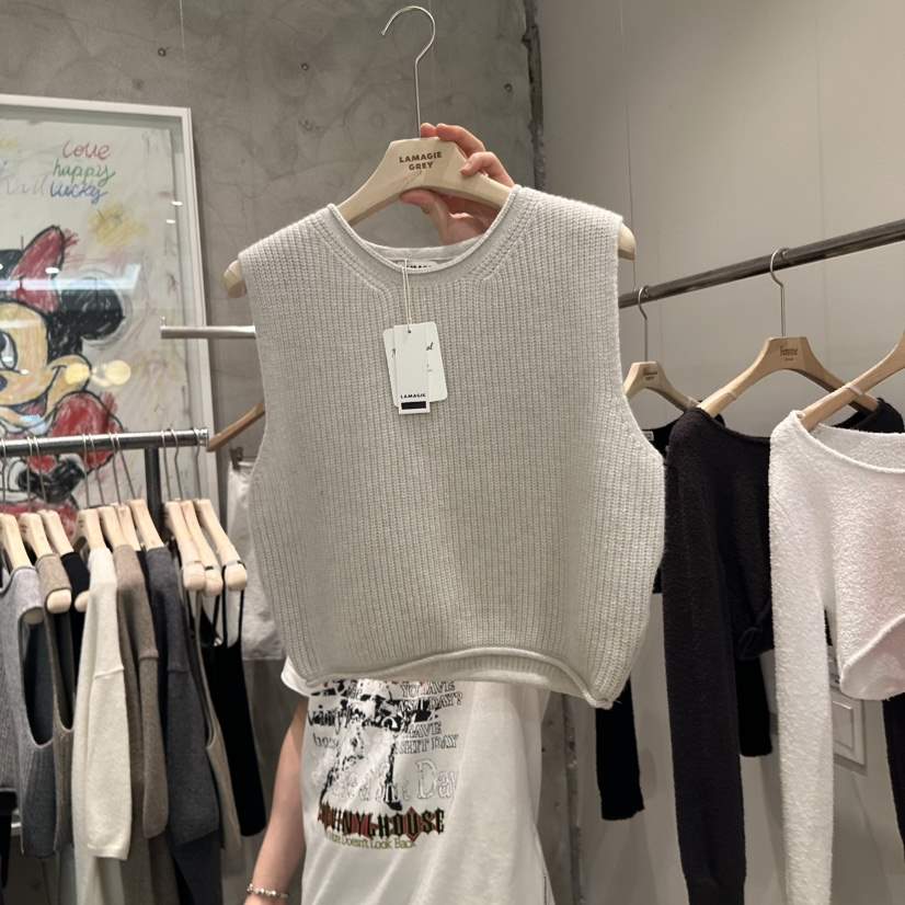 LAMAGIEPIE東大門㊣直郵女裝新品真品時尚人氣休閑吊帶背心LAMAGIE GREY吊帶/背心