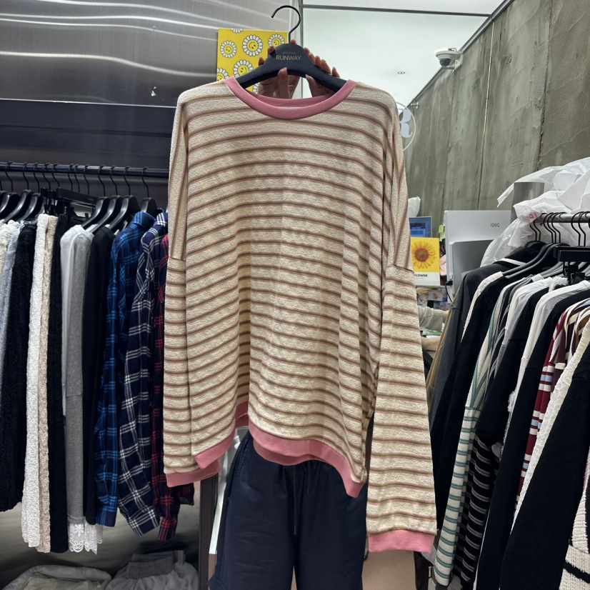 RUNWAY-런웨이韓國代購㊣女裝新款25秋夏休閑時尚職業長袖T恤RUNWAY長袖T恤