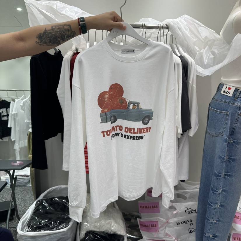 VINTAGE 888韓國代購㊣女裝新品真品休閑推薦職業熱賣長袖T恤VINTAGE888/TRIPLE EIGHT長袖T恤