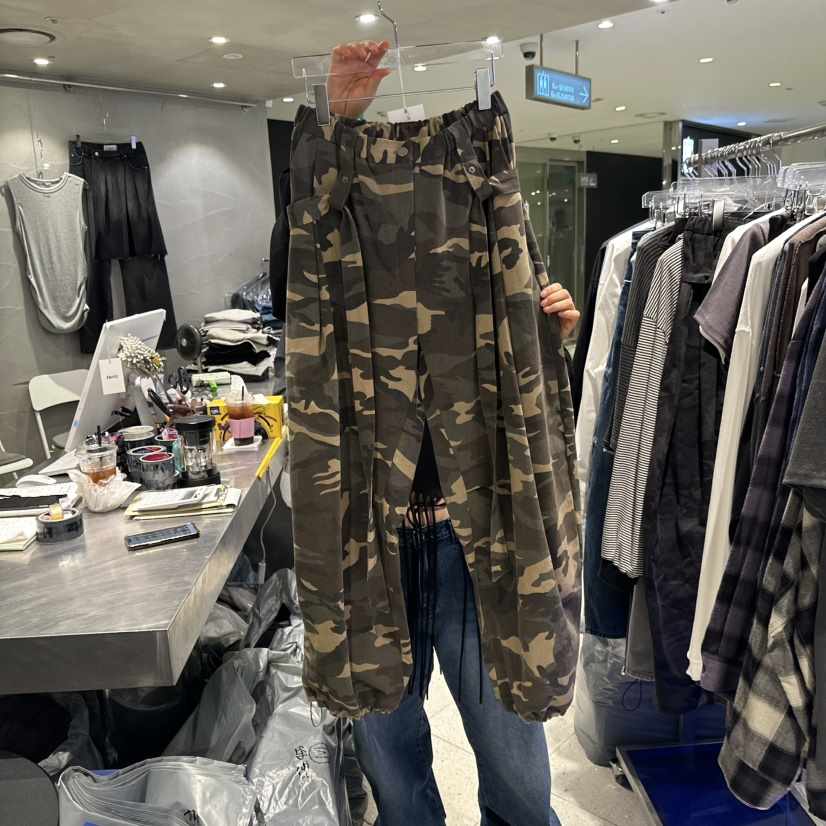 HERTZ-P東大門㊣直郵女裝新品熱賣時尚人氣休閑褲含腰帶迷彩HERTZ-P休閑褲