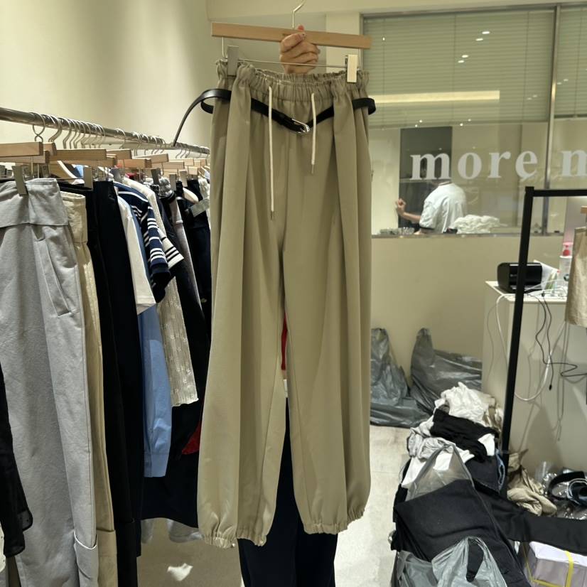 MOREMORE東大門㊣實拍女士新品真品25秋夏休閑褲不含腰帶綁帶more more休閑褲
