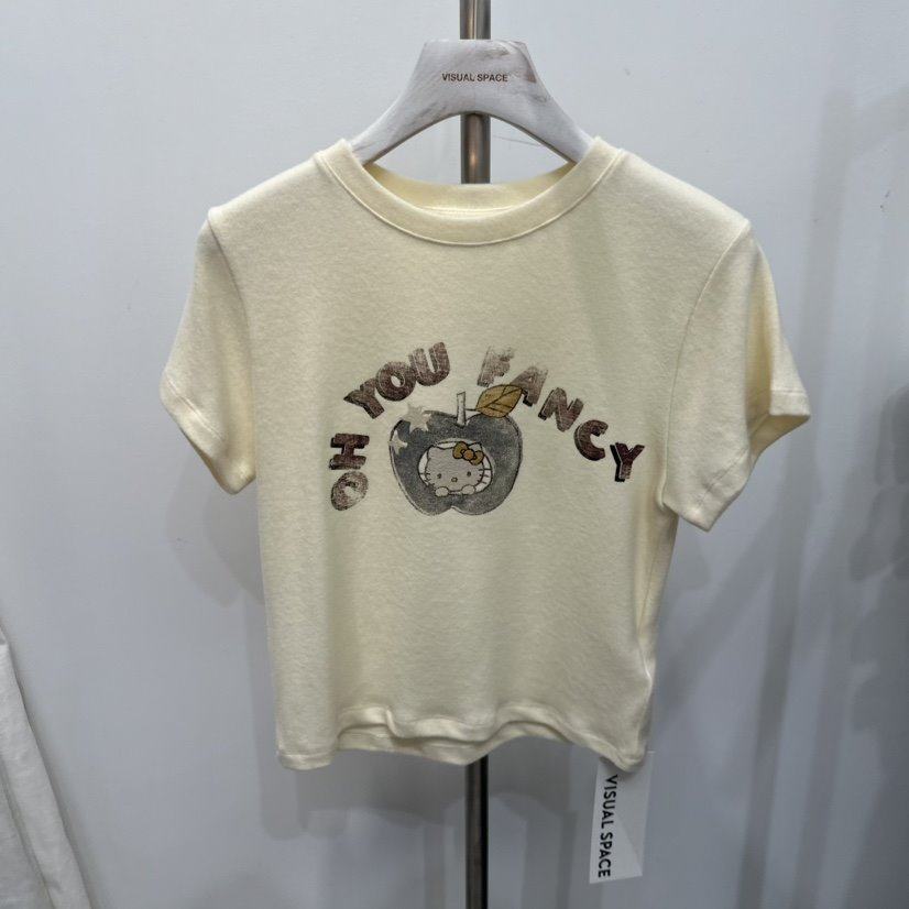 VISUAL SPACE韓國直郵㊣女裝新品休閑職業推薦25秋夏真品T恤VISUAL SPACET恤
