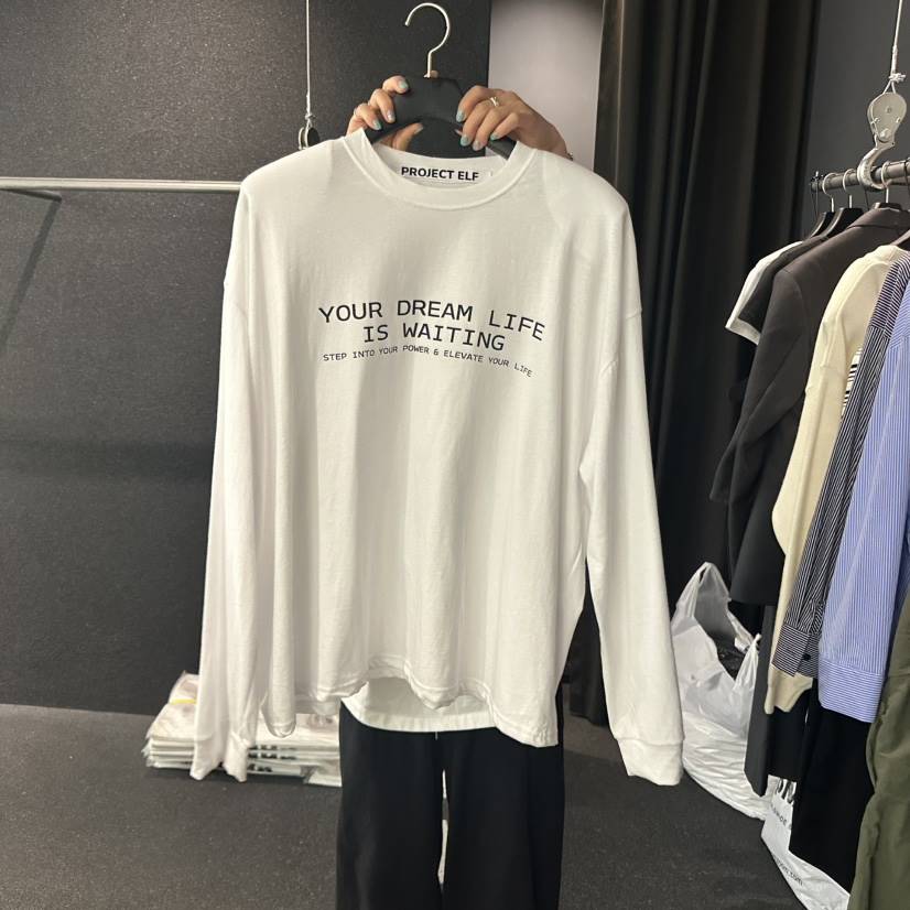 ELF-L東大門㊣直郵女裝新品真品時尚熱賣休閑25秋夏長袖T恤PROJECT ELF/ELF-L長袖T恤