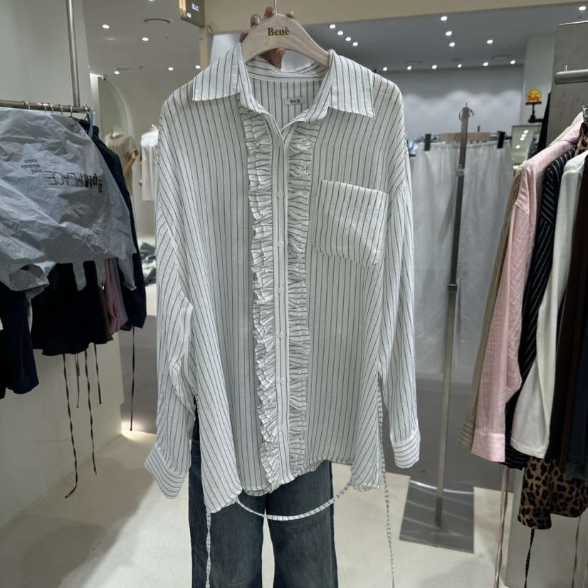 BENE東大門㊣實拍女裝新品25秋夏推薦休閑真品人氣襯衫蕾絲衫BENE襯衫/蕾絲衫