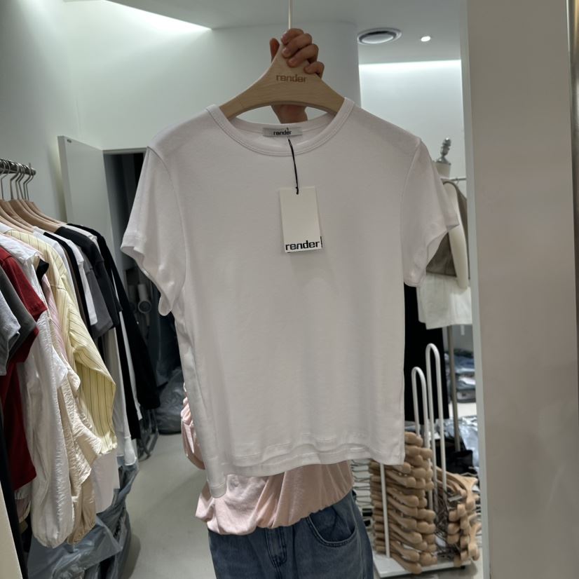 RENDER韓國直郵㊣女裝新款推薦25秋夏時尚人氣休閑真品職業T恤RENDERT恤