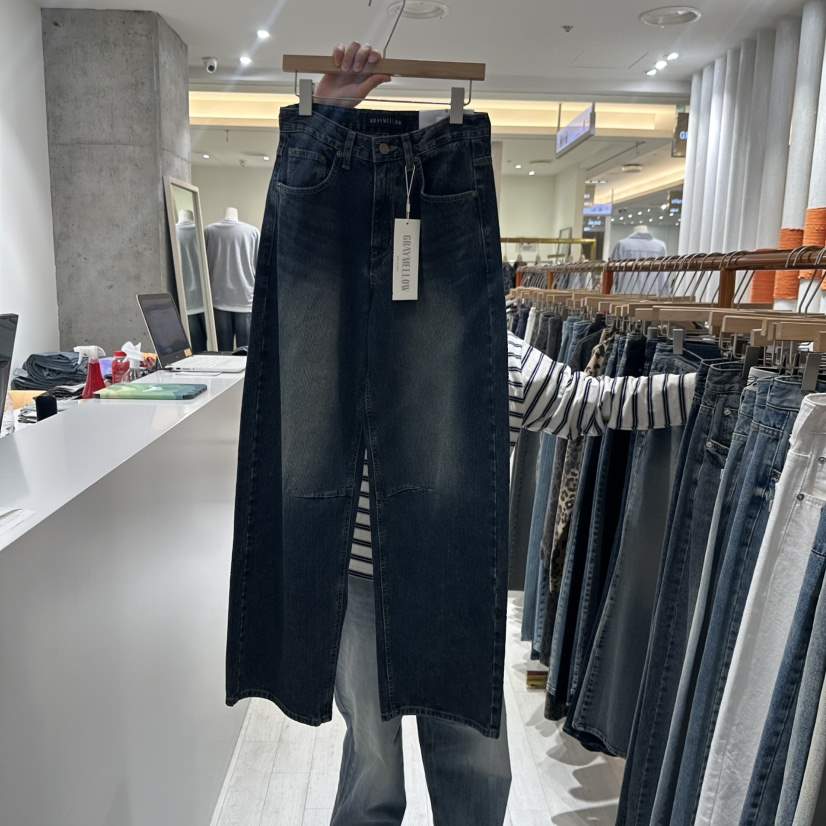 GRAYMELLOW韓國代購㊣女裝新款熱賣推薦休閑25秋夏人氣牛仔褲GRAYMELLOW牛仔褲