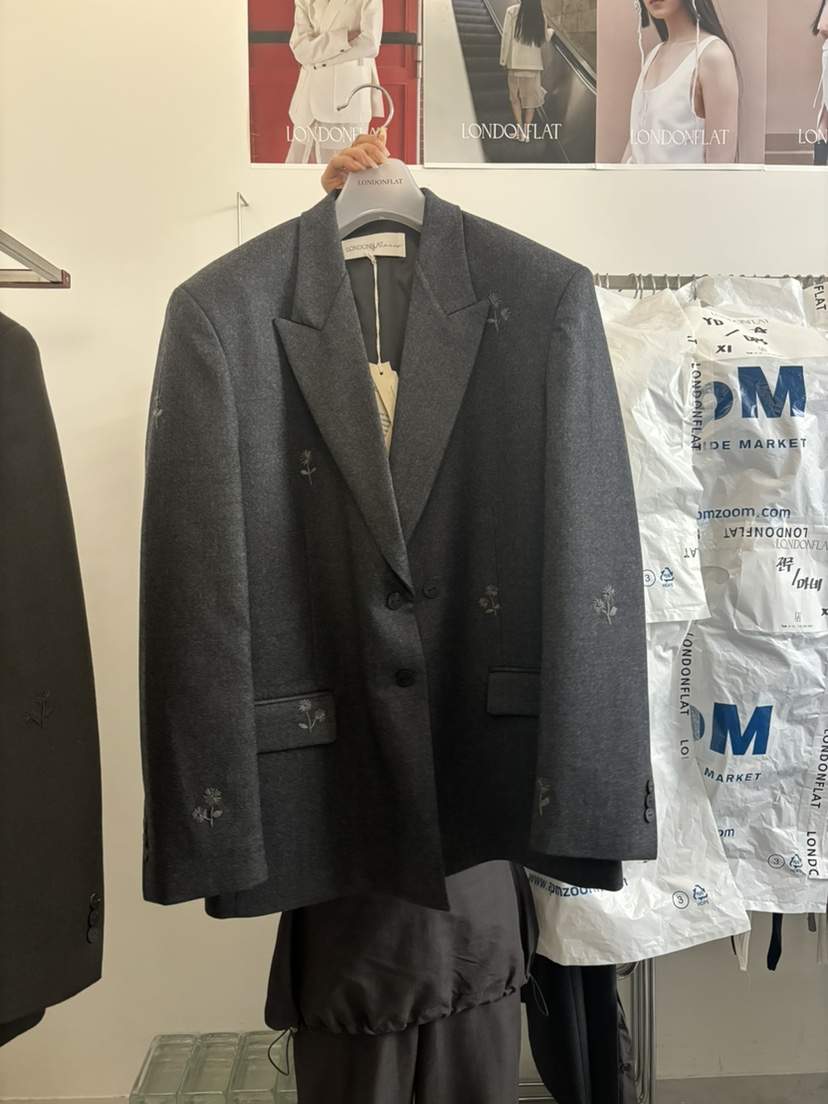 LONDON FLAT東大門㊣代購女裝新品25秋夏休閑人氣夾克刺繡LONDON FLAT夾克