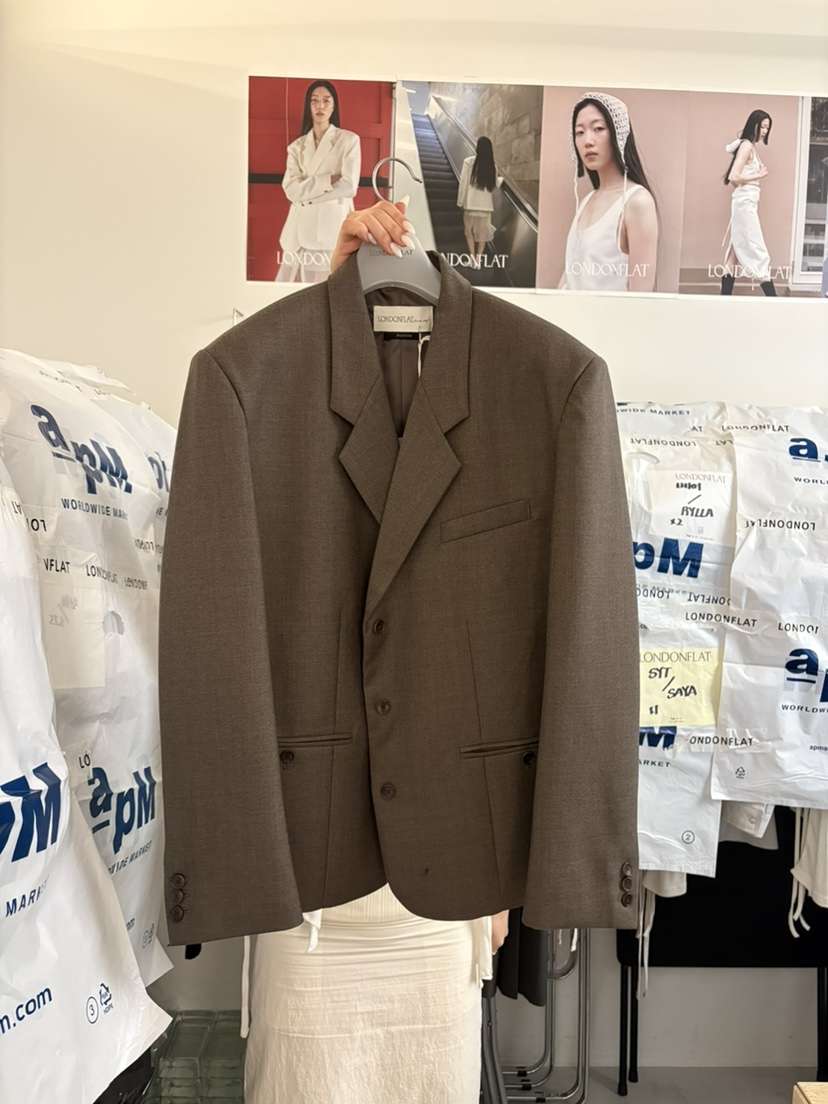 LONDON FLAT東大門㊣直郵女士新品25秋夏時尚職業夾克羊毛LONDON FLAT夾克