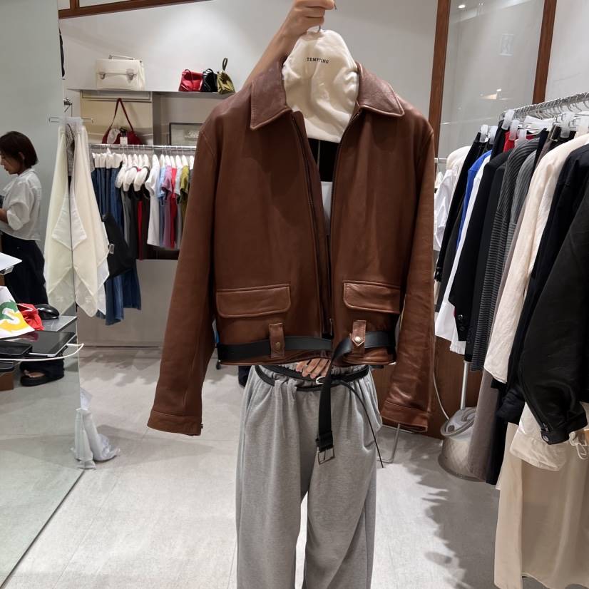 TEMPTING韓國直郵㊣女士新款人氣休閑職業推薦25秋夏時尚皮衣TEMPTING皮衣