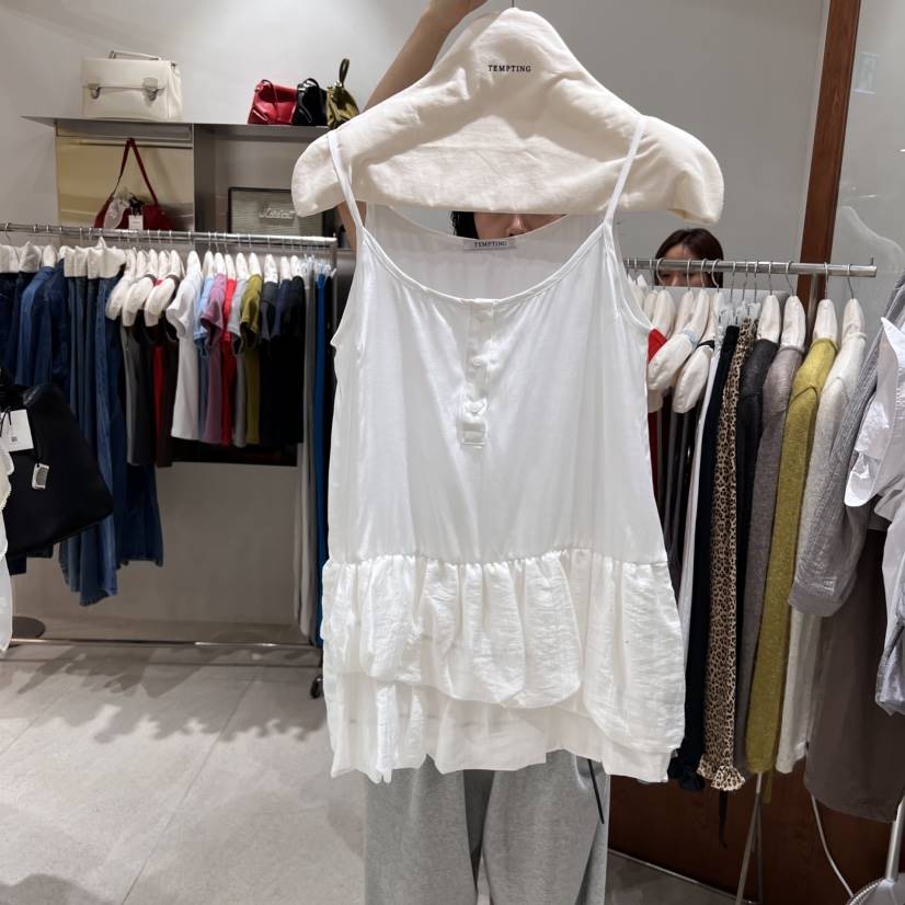 TEMPTING韓國代購㊣女士新品熱賣25秋夏職業真品推薦吊帶背心TEMPTING吊帶/背心